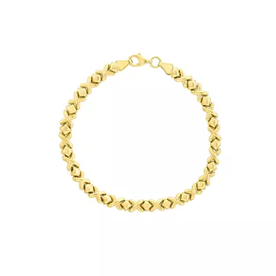 Sculpted XO Link Gold Bracelet