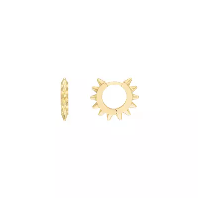 Spike Huggie Gold Hoop Earrings