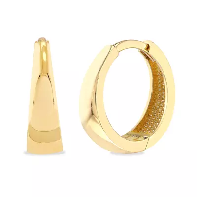 Tapered Huggie Gold Hoop Earrings