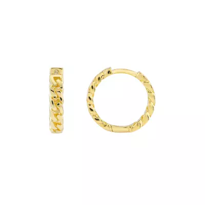 Curb Link Gold Hoop Earrings