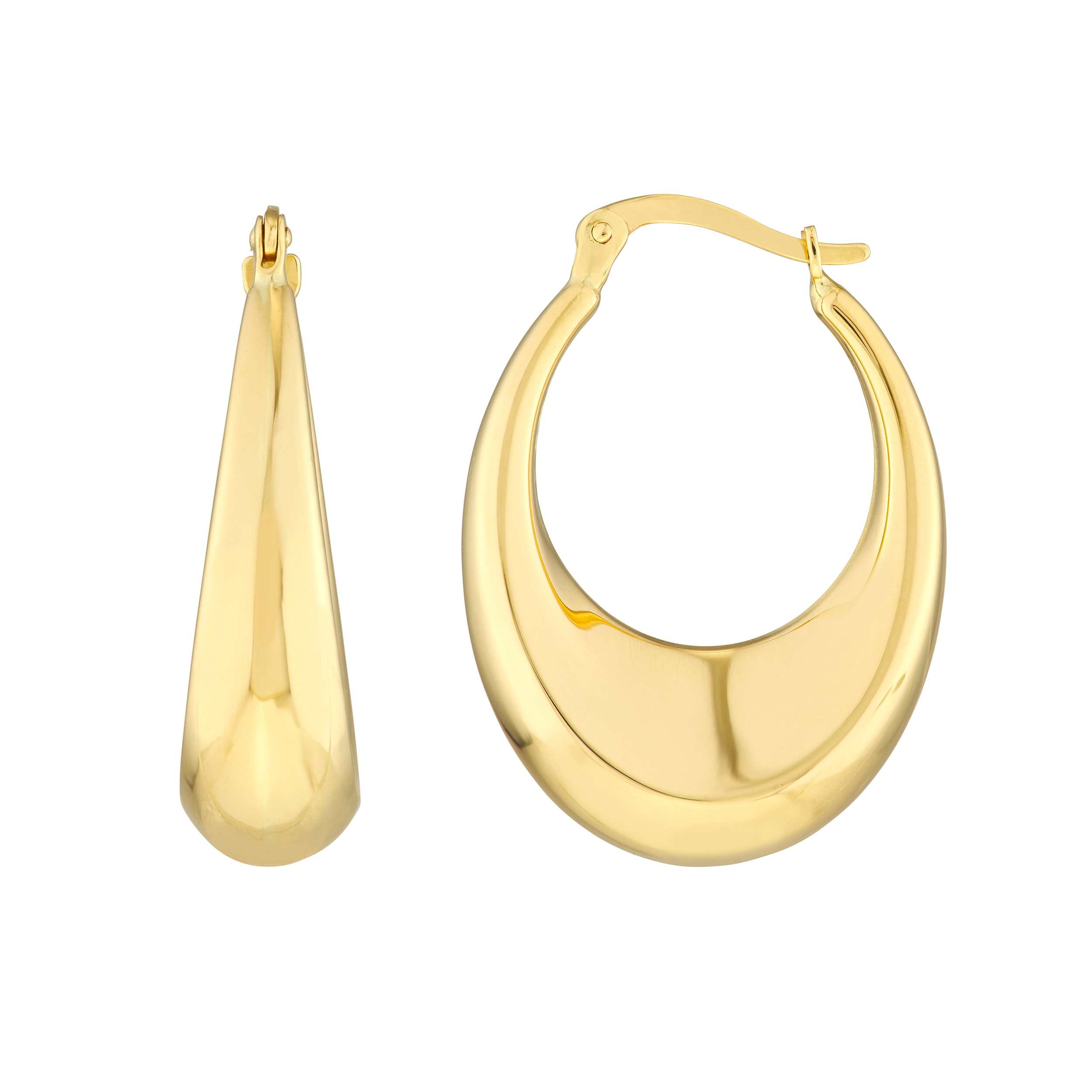 Crescent Gold Hoop Earrings