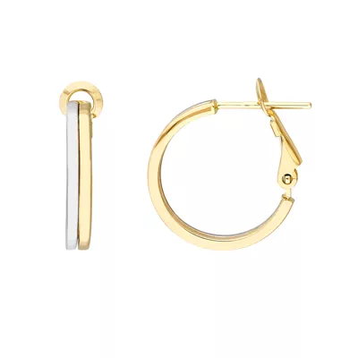 Two-Tone Gold Hoop Earrings (18 mm)