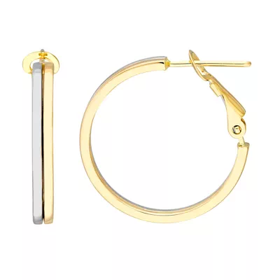 Two-Tone Gold Hoop Earrings (23 mm)