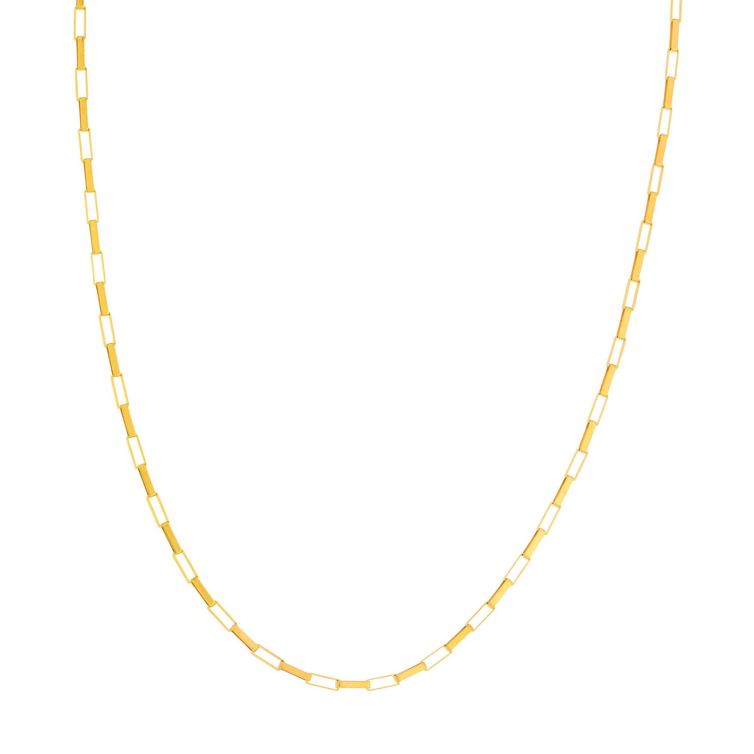 Elongated Link Gold Necklace