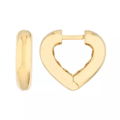 Heart Huggie Gold Earrings