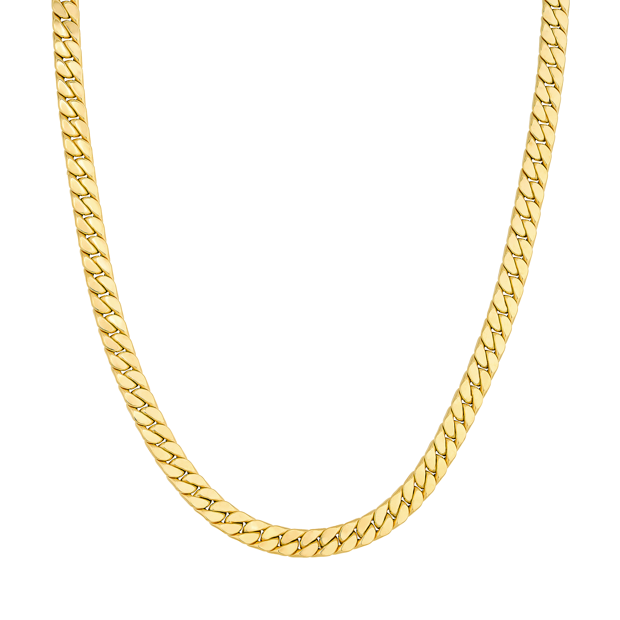 Flat Cuban Link Gold Necklace