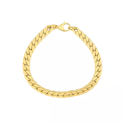 Flat Curb Link Gold Bracelet