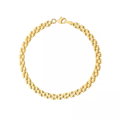 Domed Capsule Link Gold Bracelet