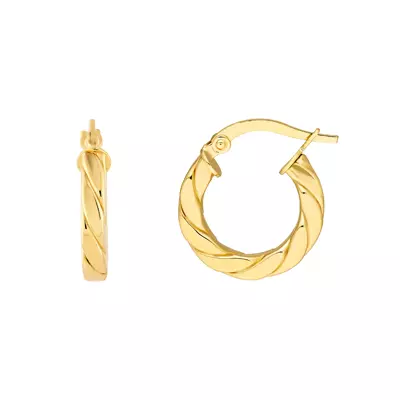 Twist Contour Gold Hoop Earrings