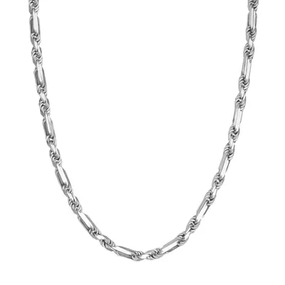 Twisted Figaro Silver Necklace (22")