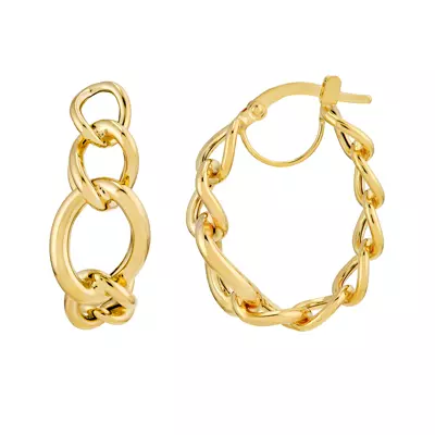 Graduated Link Gold Hoop Earrings
