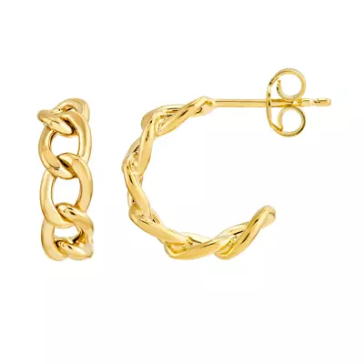 Link Gold Open Hoop Earrings