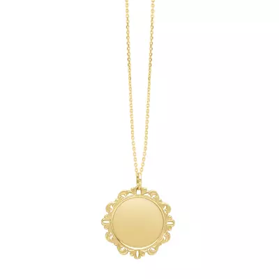 Filigree Medallion Gold Necklace