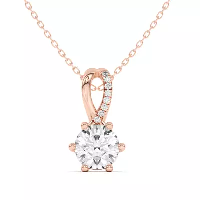 Amadea Split Bale Pavé Lab Diamond Necklace (1 ct. tw.)