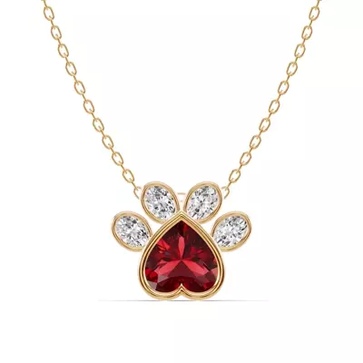 Bella Paw Garnet & Diamond Necklace