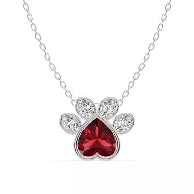 Bella Paw Garnet & Diamond Necklace