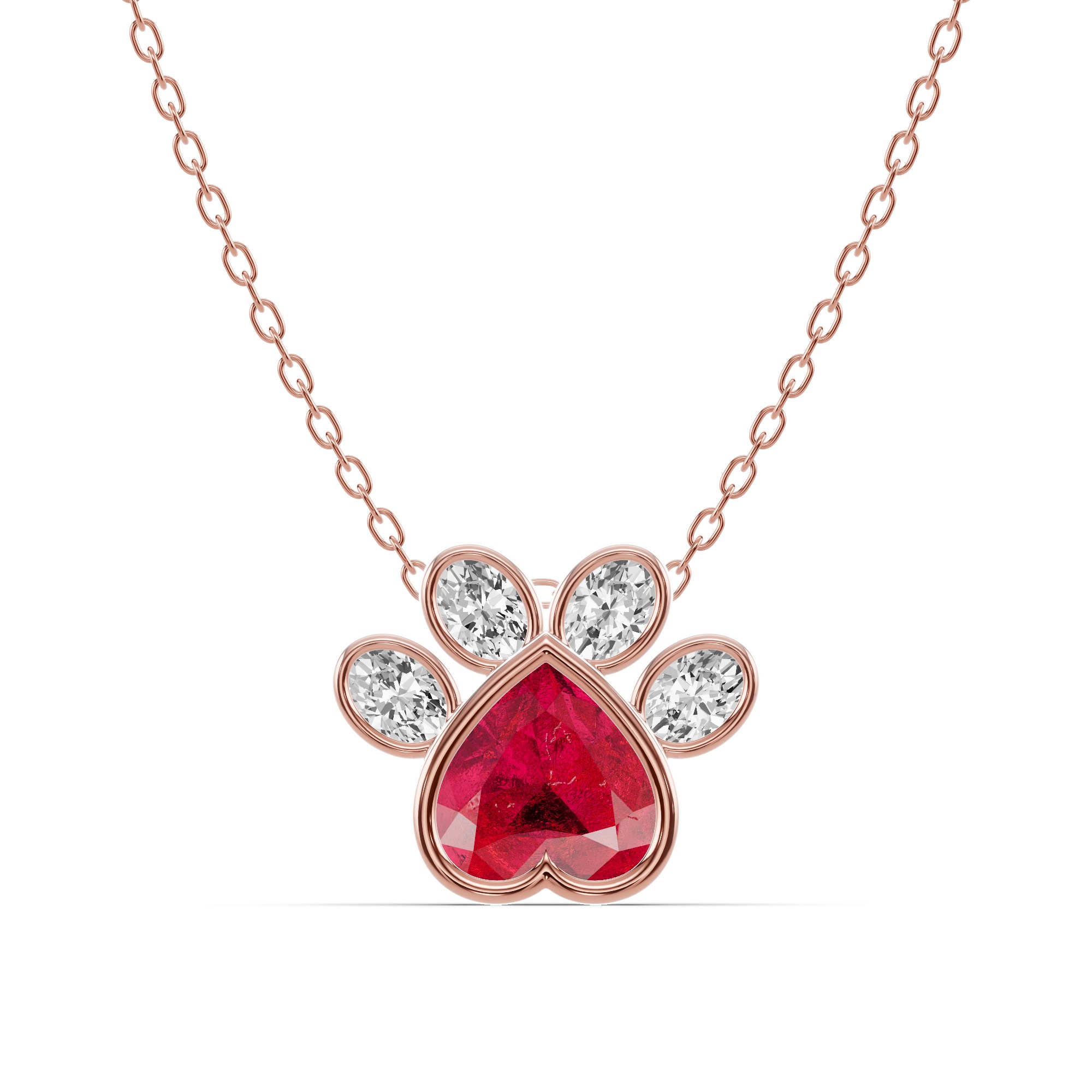 Bella Paw Ruby & Diamond Necklace