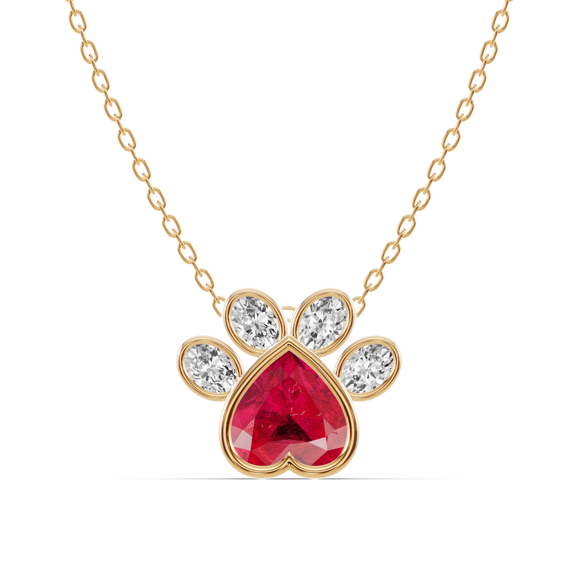 Bella Paw Ruby & Lab Diamond Necklace