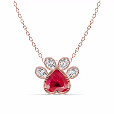 Bella Paw Ruby & Diamond Necklace