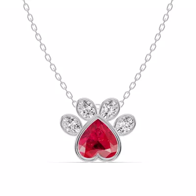 Bella Paw Ruby & Lab Diamond Necklace