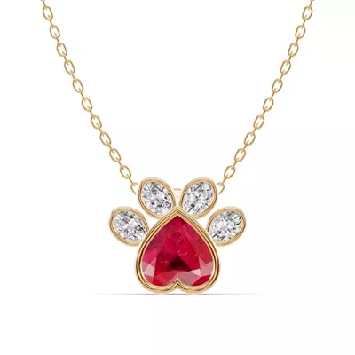 Bella Paw Ruby & Lab Diamond Necklace