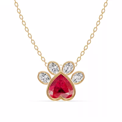 Bella Paw Ruby & Diamond Necklace