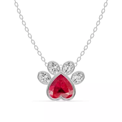 Bella Paw Ruby & Lab Diamond Necklace