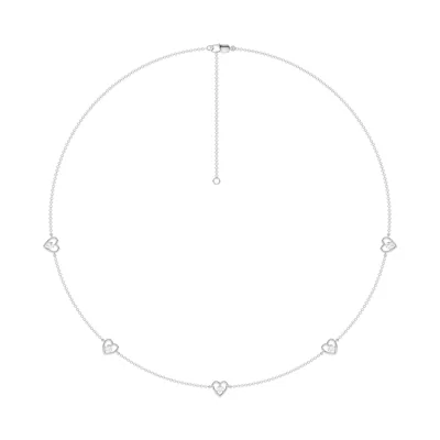 Heart Embrace Lab Diamond Five-Station Necklace