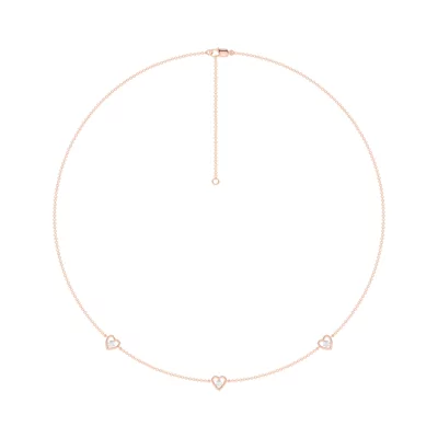 Heart Embrace Lab Diamond Three-Station Necklace