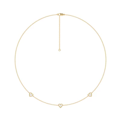 Heart Embrace Lab Diamond Three-Station Necklace