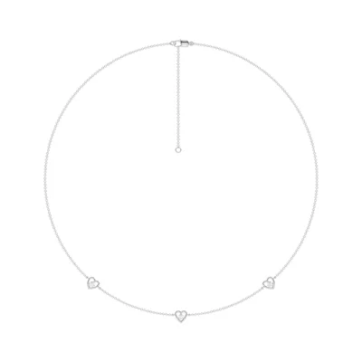 Heart Embrace Lab Diamond Three-Station Necklace