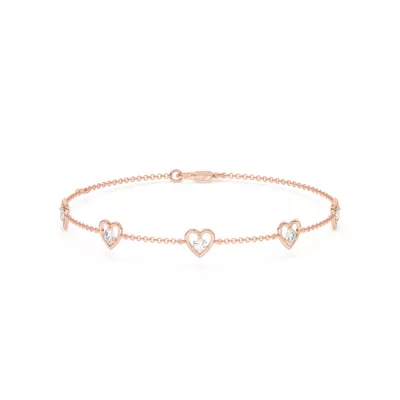 Heart Embrace Lab Diamond Five-Station Bracelet