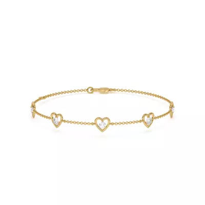 Heart Embrace Lab Diamond Five-Station Bracelet