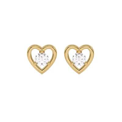 Heart Embrace Lab Diamond Stud Earrings (1/4 ct. tw.)