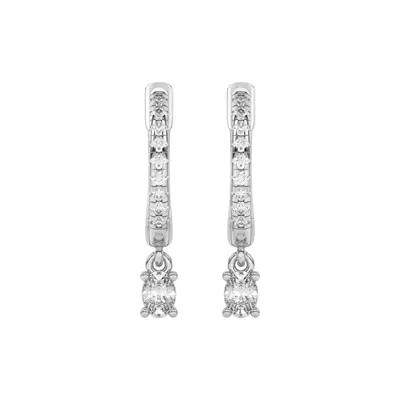 Oval Lab Diamond Drop Huggie Earrings