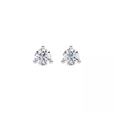 Three-Prong Martini Diamond Screw-Back Earrings (1 ct. tw.)