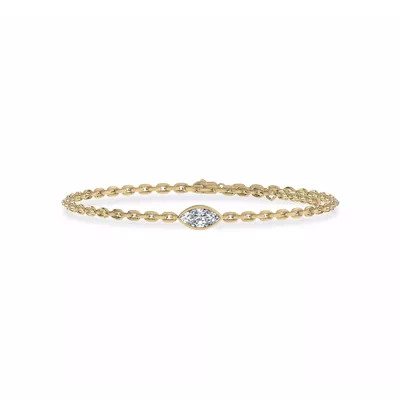Maravina Bezel Lab Diamond Silver Bracelet by Christian Siriano