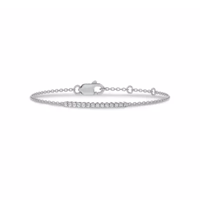 Petite Lab Diamond Tennis Chain Silver Bracelet (0.25 ct. tw.)