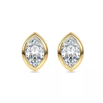 Maravina Marquise Bezel Lab Diamond Silver Stud Earrings by Christian Siriano (.32 ct. tw.)