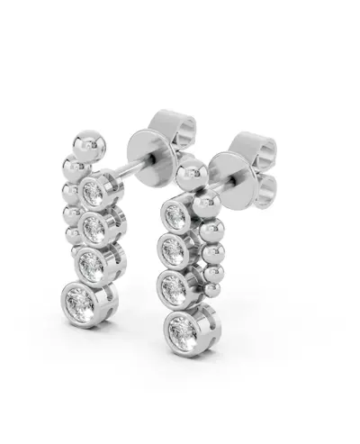 Beaded Bezel Lab Diamond Drop Earrings