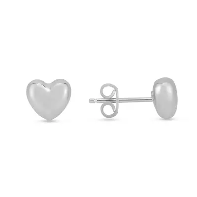 Petite Puffed Heart Gold Stud Earrings