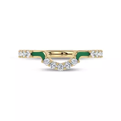 Colvivre Green Ceramic Contoured Pavé Lab Band by Christian Siriano