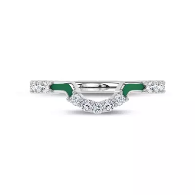 Colvivre Green Ceramic Contoured Pavé Lab Band by Christian Siriano