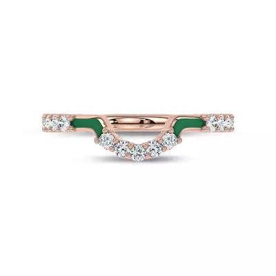 Colvivre Green Ceramic Contoured Pavé Band by Christian Siriano