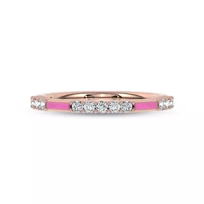 Rosavé Pink Ceramic Lab Diamond Band by Christian Siriano