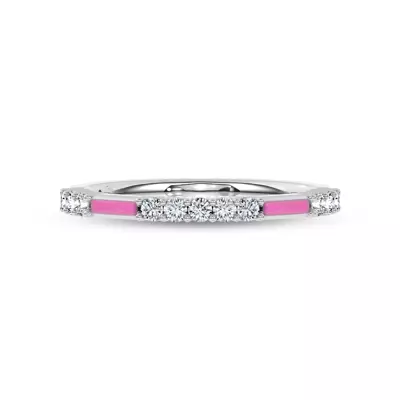 Rosavé Pink Ceramic Lab Diamond Band by Christian Siriano