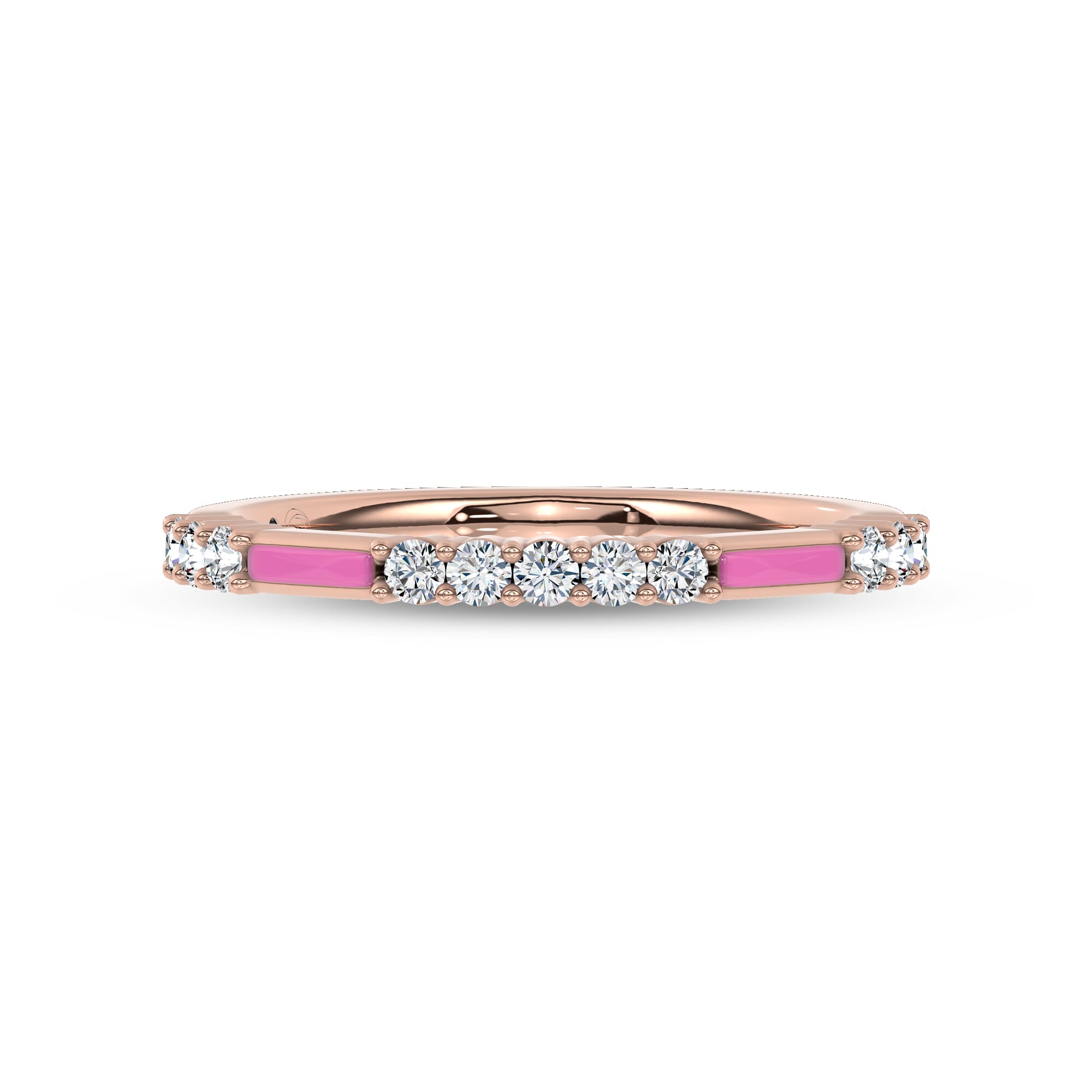 Rosavé Pink Ceramic Lab Diamond Band by Christian Siriano