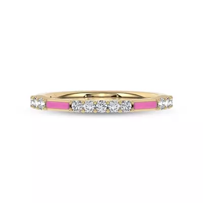 Rosavé Pink Ceramic Lab Diamond Band by Christian Siriano