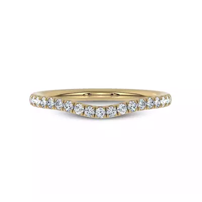 Marcelle Contoured Pavé Lab Diamond Wedding Band