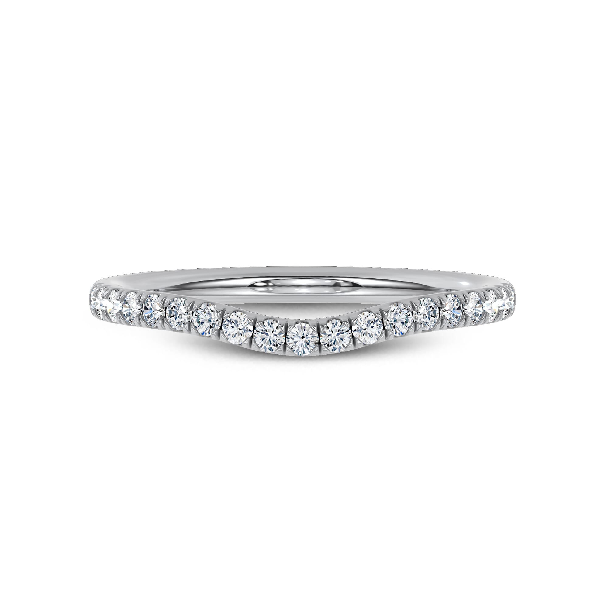 Marcelle Contoured Pavé Diamond Wedding Band